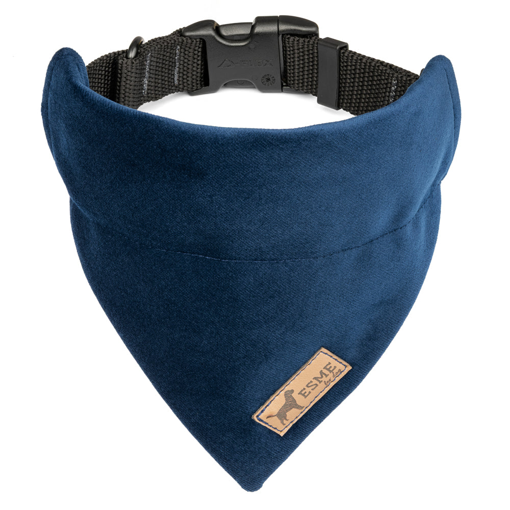 Sametová bandana pro psa – Indygo