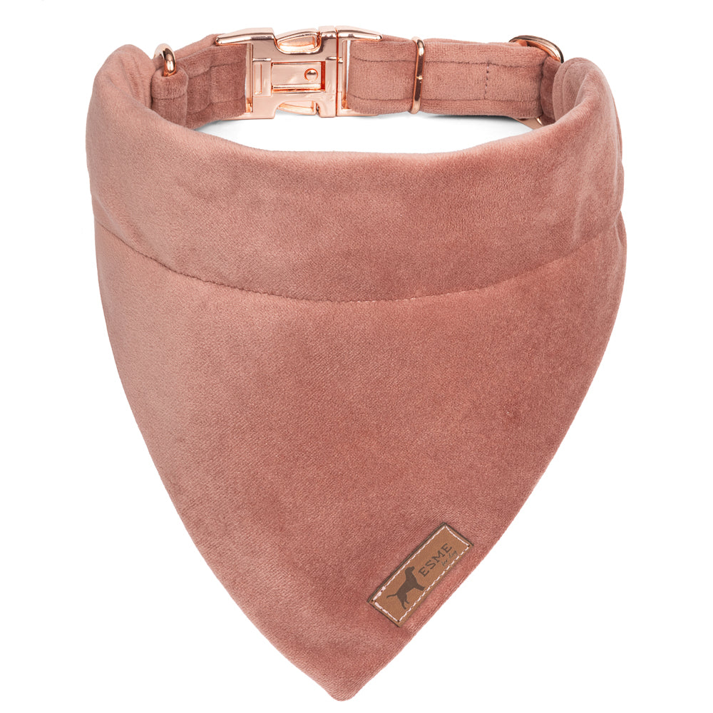 Sametová bandana pro psa – Dusty Rose