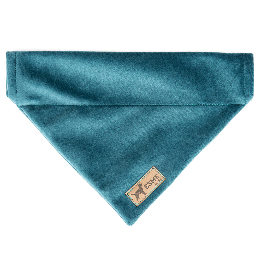 Sametová bandana pro psa – Azure