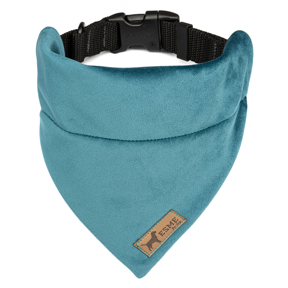 Sametová bandana pro psa – Azure
