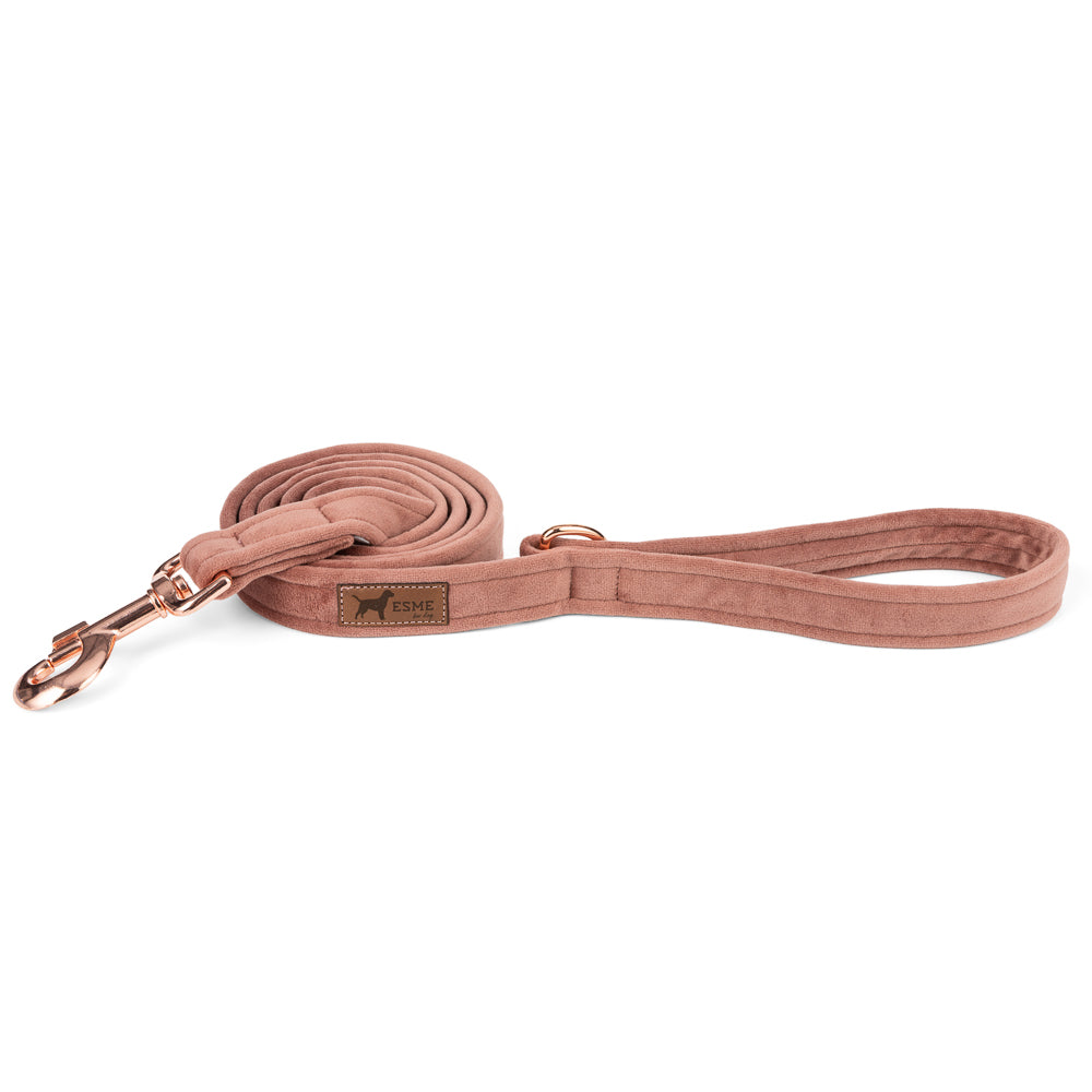 Sametové vodítko pro psa – Beauty Velour – Dusty Rose