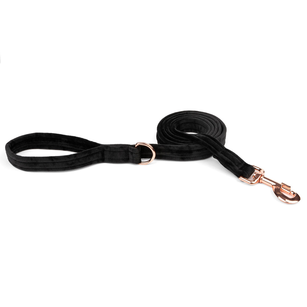Sametové vodítko pro psa – Beauty Velour - Onyx